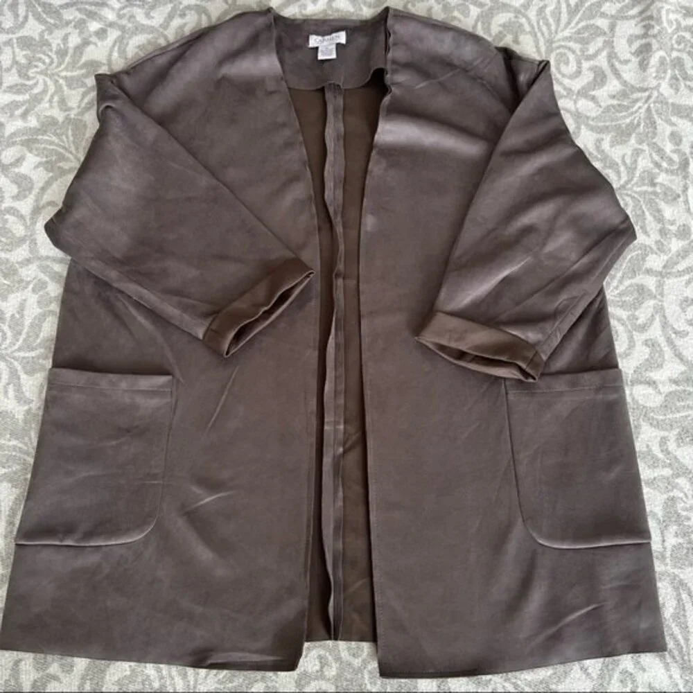 Carmen Marc Valvo faux leader open cardigan size XL